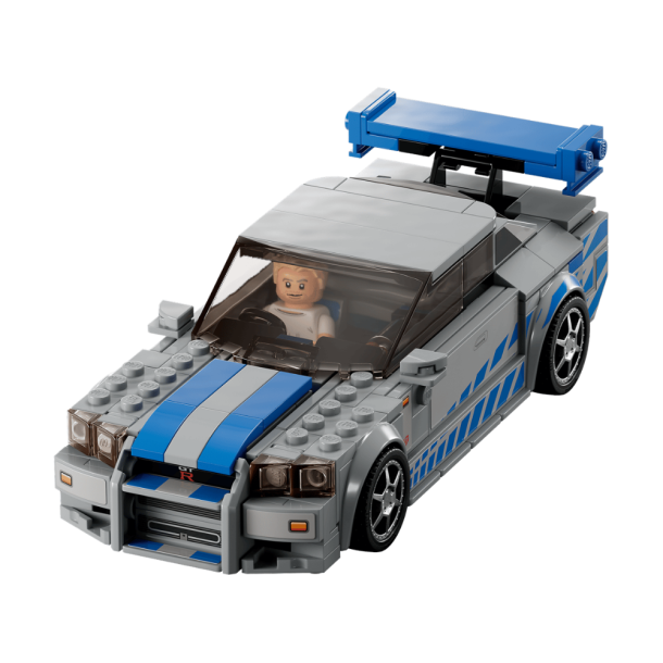 Lego Speed Champions 2 Fast 2 Furious Nissan Skyline GT-R (R34) 76917 Race Car Toy Model Building Kit. Collectible With Racer Minifigure