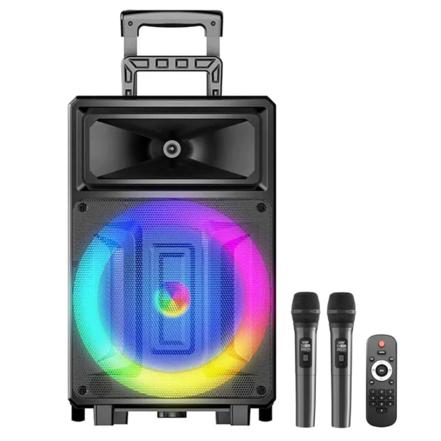 Seenda Karaoke Machine with 2 wireless microphones, bluetooth speaker and portable PA system