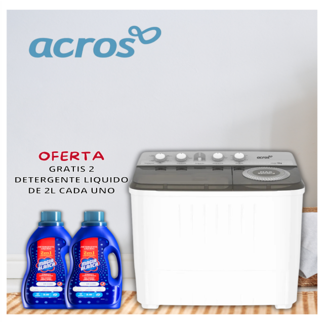 Acros Semi- Automatic Washer 15kg (White)